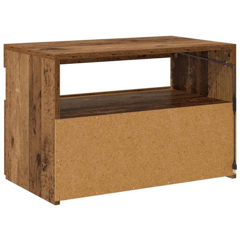 Szafka pod TV z oświetleniem LED, stare drewno, 60x35x40 cm