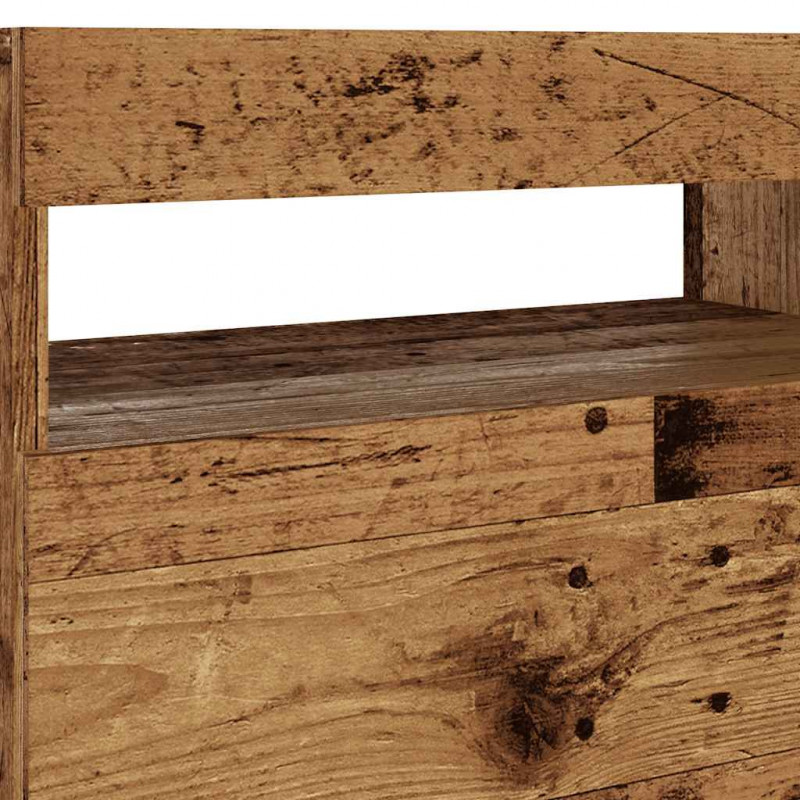 Szafka pod TV z oświetleniem LED, stare drewno, 60x35x40 cm