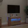 Szafka pod TV z oświetleniem LED, dąb artisan, 60x35x40 cm