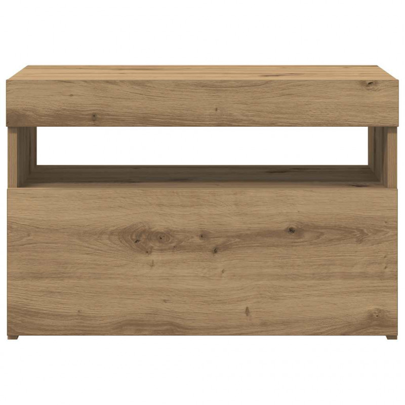 Szafka pod TV z oświetleniem LED, dąb artisan, 60x35x40 cm