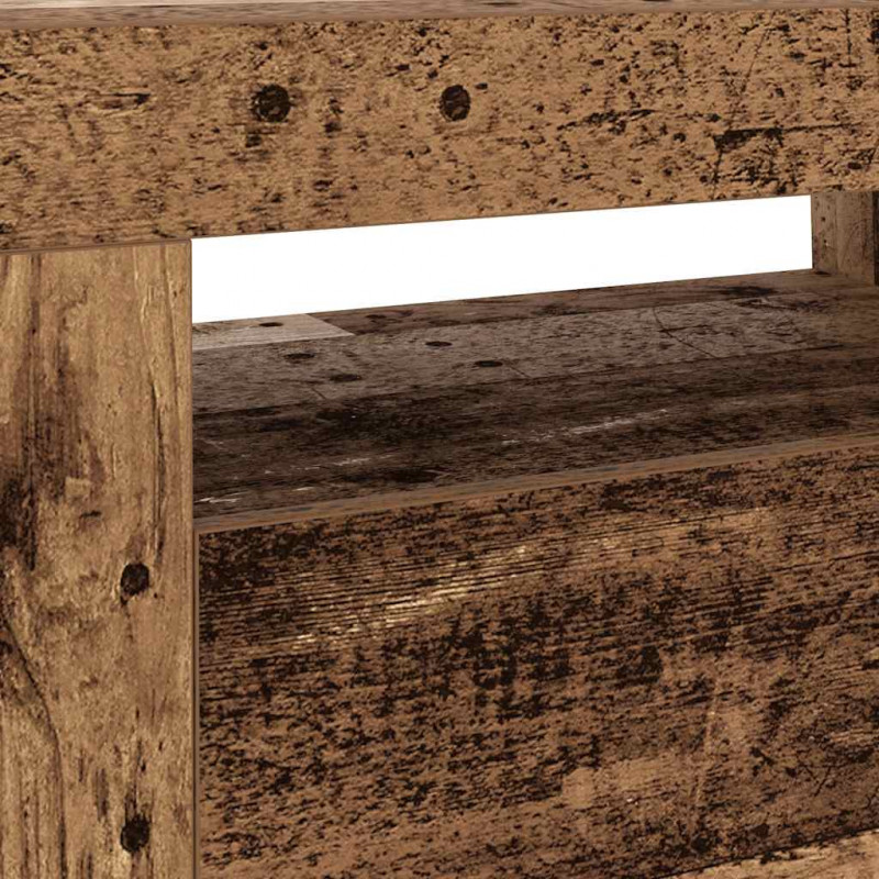 Szafka pod TV z oświetleniem LED, stare drewno, 120x35x40 cm
