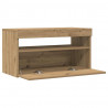 Szafka pod TV z oświetleniem LED, dąb artisan, 75x35x40 cm