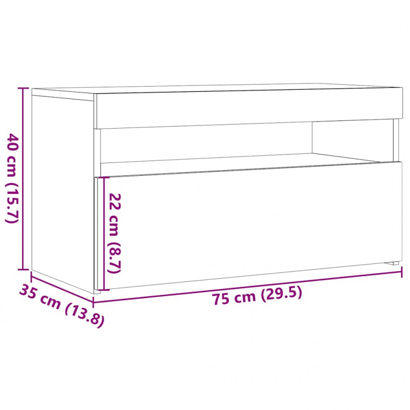Szafki TV z LED, 2 szt., dąb artisan, materiał drewnopochodny