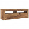 Szafka pod TV z oświetleniem LED, stare drewno, 120x35x40 cm