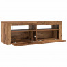 Szafka pod TV z oświetleniem LED, stare drewno, 120x35x40 cm