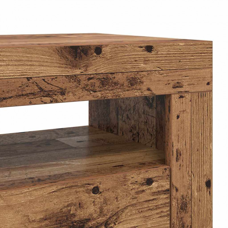 Szafka pod TV z oświetleniem LED, stare drewno, 120x35x40 cm