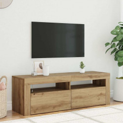 Szafka pod TV z oświetleniem LED, dąb artisan, 120x35x40 cm