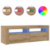 Szafka pod TV z oświetleniem LED, dąb artisan, 120x35x40 cm