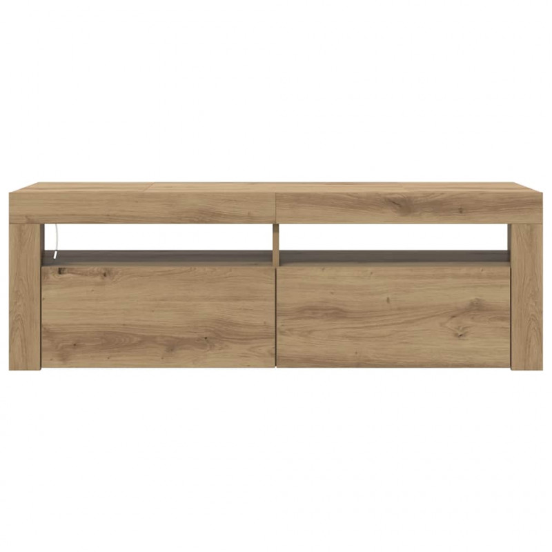 Szafka pod TV z oświetleniem LED, dąb artisan, 120x35x40 cm