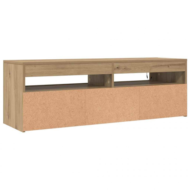 Szafka pod TV z oświetleniem LED, dąb artisan, 120x35x40 cm