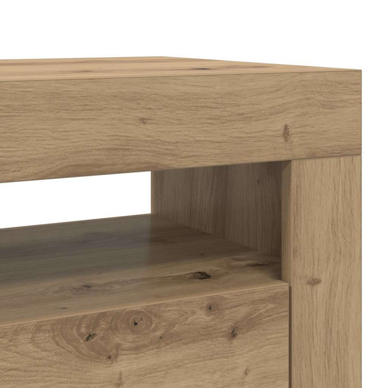 Szafka pod TV z oświetleniem LED, dąb artisan, 120x35x40 cm