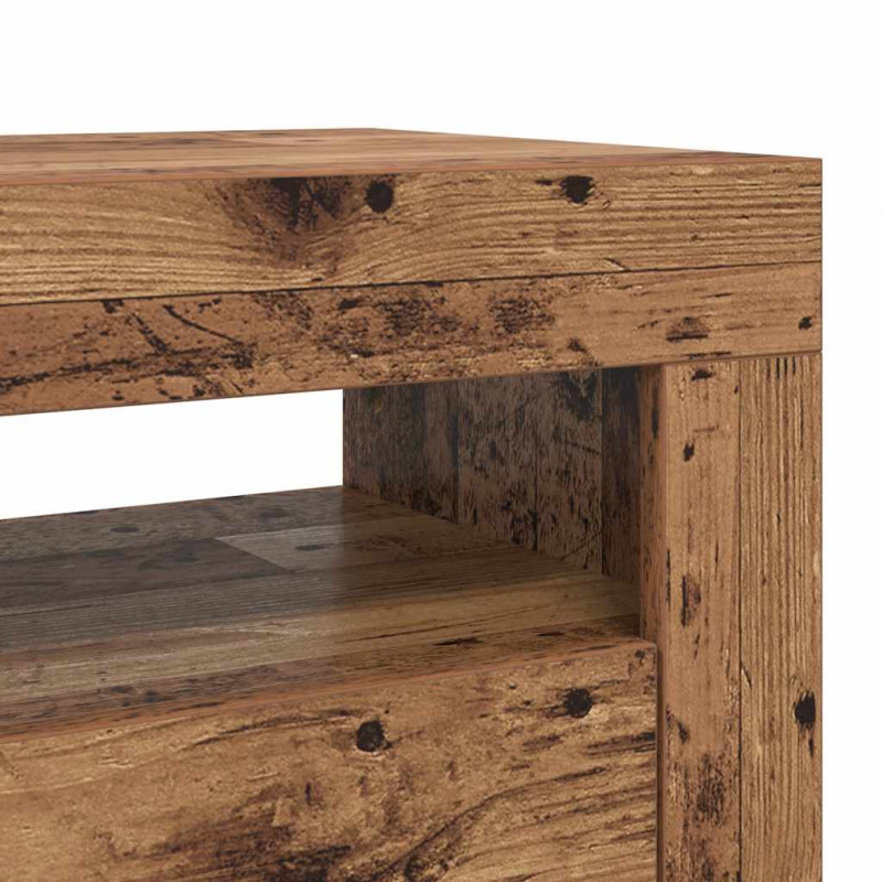Szafka pod TV z oświetleniem LED, stare drewno, 90x35x40 cm