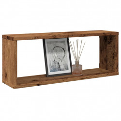 Półki ścienne kostki, 2 szt., stare drewno, 60x15x23 cm