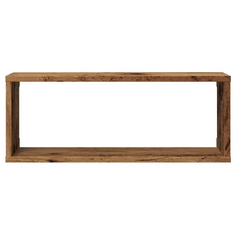 Półki ścienne kostki, 2 szt., stare drewno, 60x15x23 cm