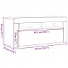 Szafka pod TV z oświetleniem LED, stare drewno, 90x35x40 cm