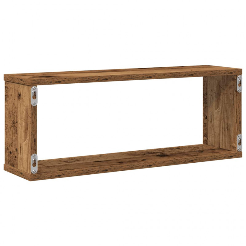 Półki ścienne kostki, 4 szt., stare drewno, 60x15x23 cm