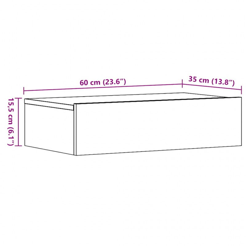 Szafka telewizyjna z LED, stare drewno, 60x35x15,5 cm