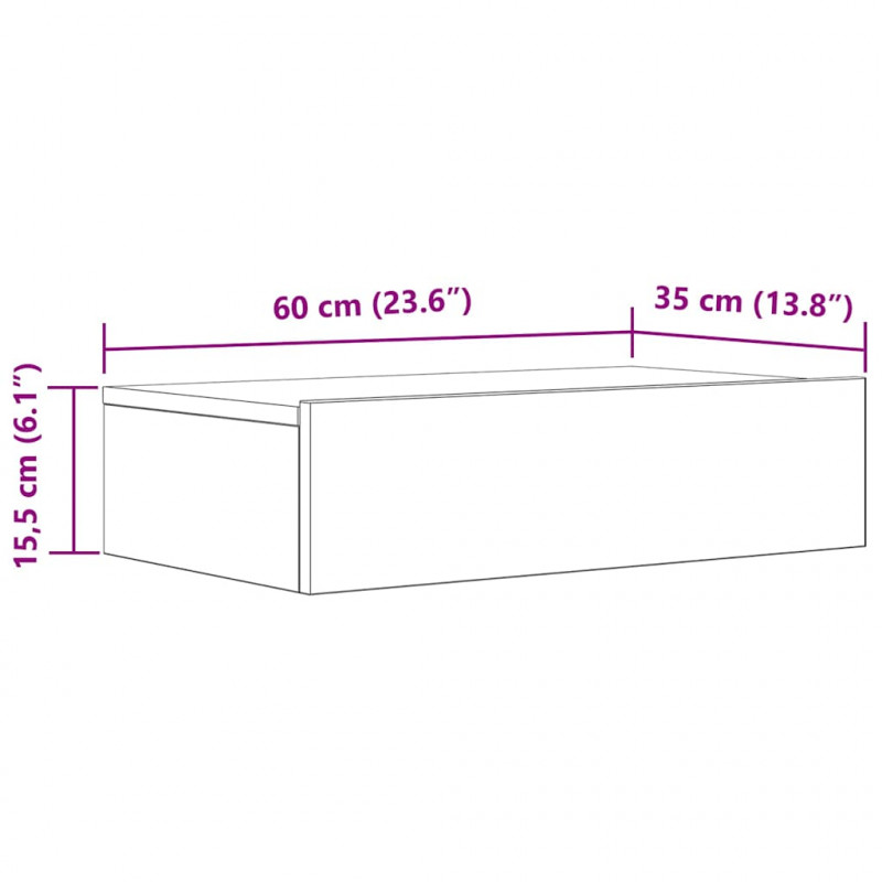 Szafka telewizyjna z LED, dąb artisan, 60x35x15,5 cm