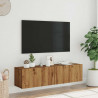 Ścienna szafka TV, dąb artisan, 120x30x30 cm