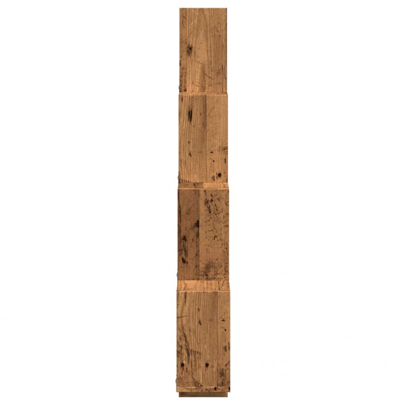 Półka ścienna w formie kostek, stare drewno, 90x15x119,5 cm