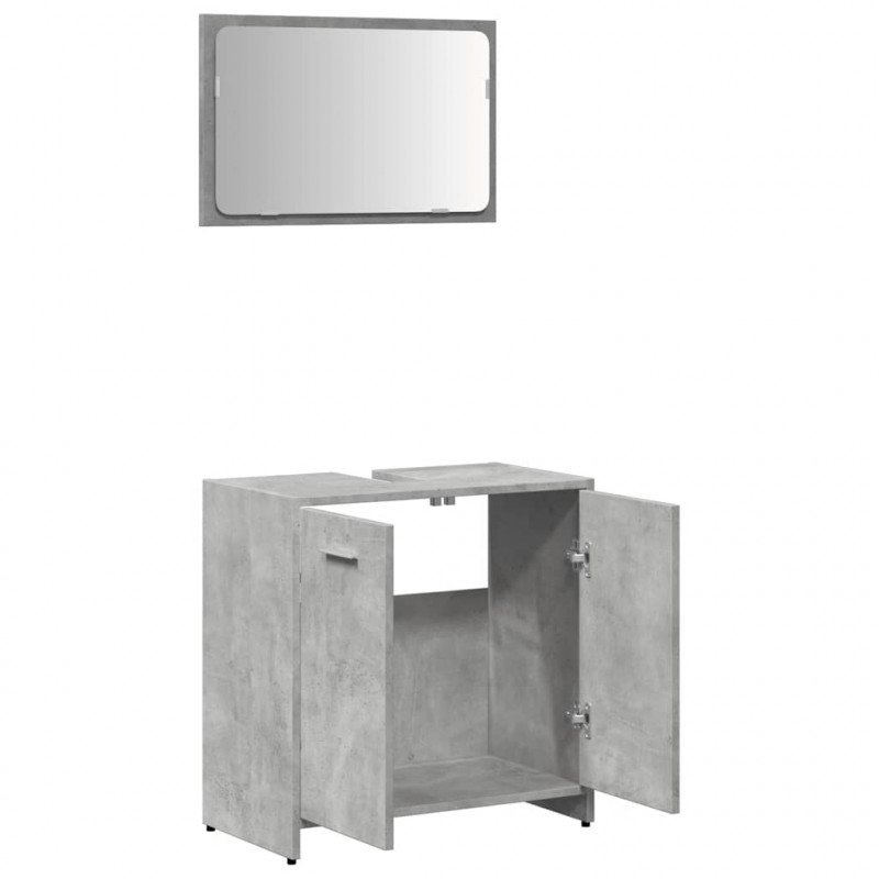 Szafka łazienkowa z lustrem, szarość betonu