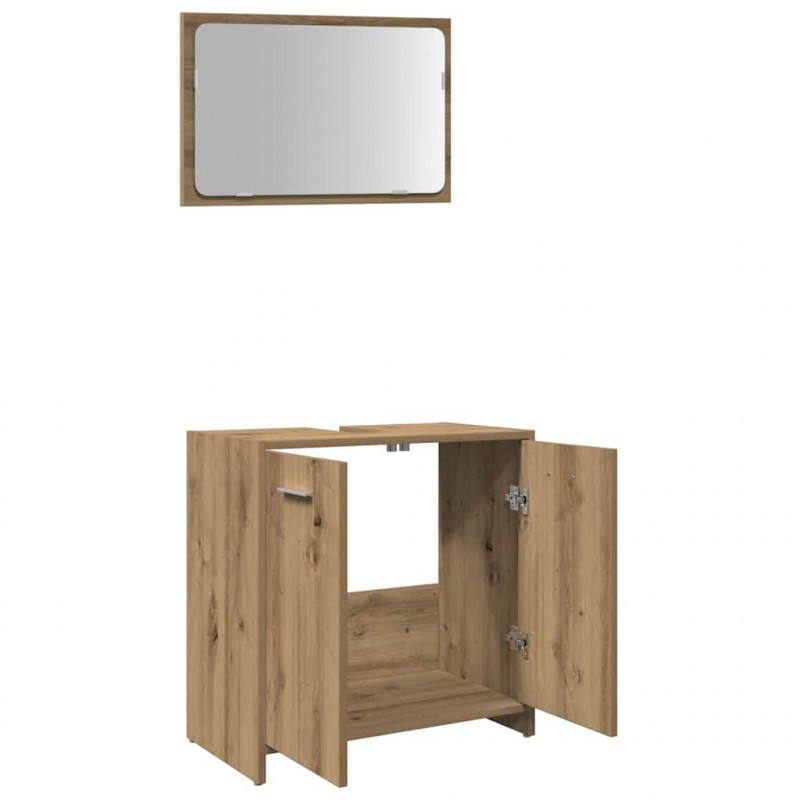 Szafka łazienkowa z lustrem, dąb artisan