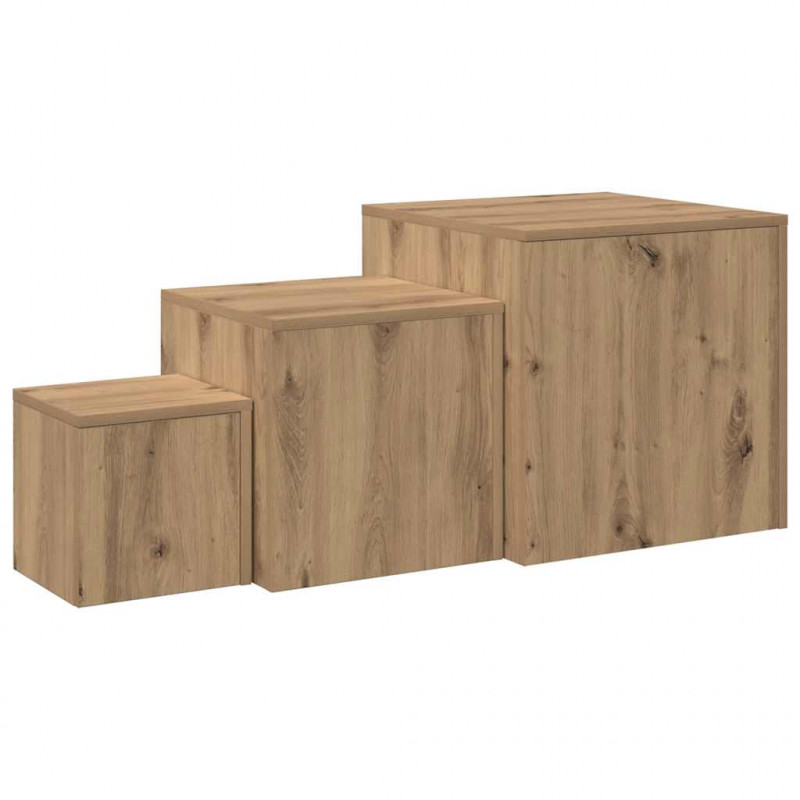 Stoliki boczne, 3 szt., dąb artisan, materiał drewnopochodny