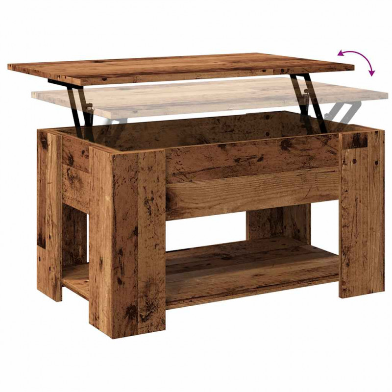 Stolik kawowy Stare drewno 79x49x41 cm Drewno klejone