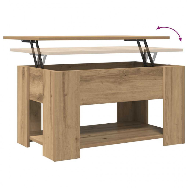 Stolik kawowy dąb artisan 79x49x41 cm Drewno klejone