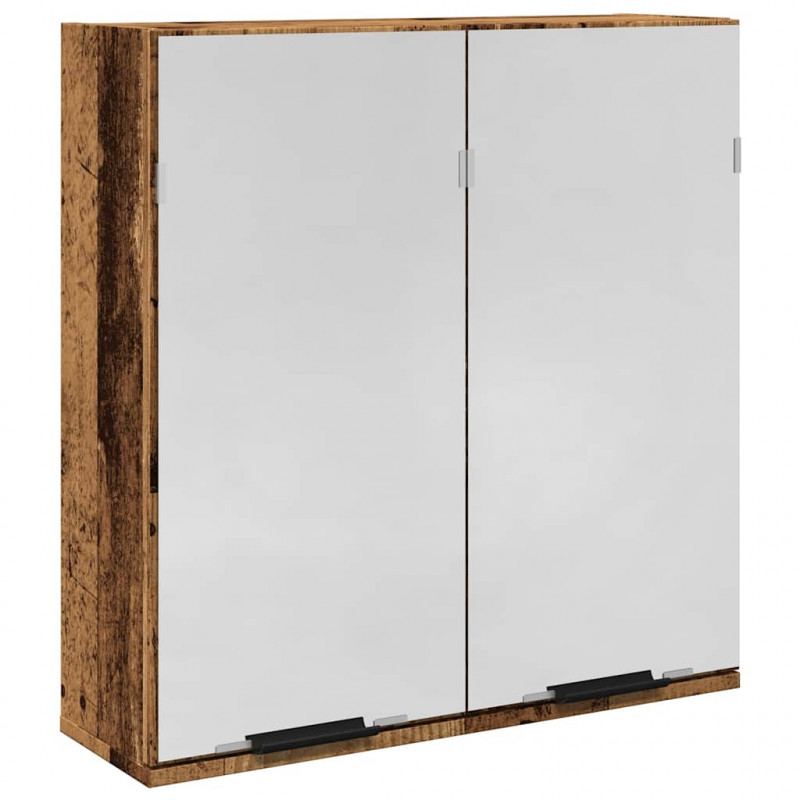 Szafka łazienkowa z lustrem, stare drewno, 64x20x66,5 cm