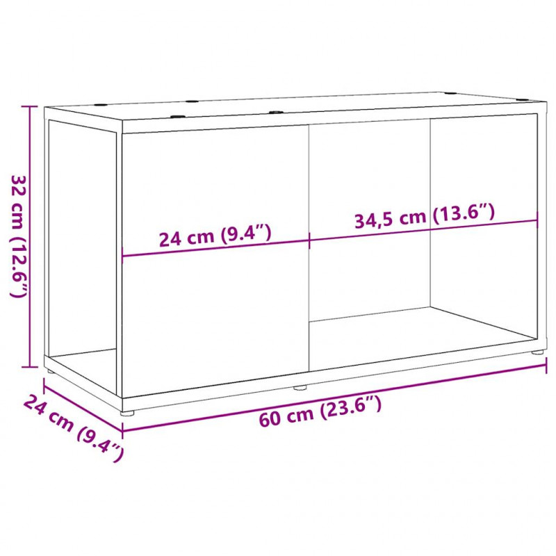 Szafka pod TV, stare drewno, 60x24x32 cm