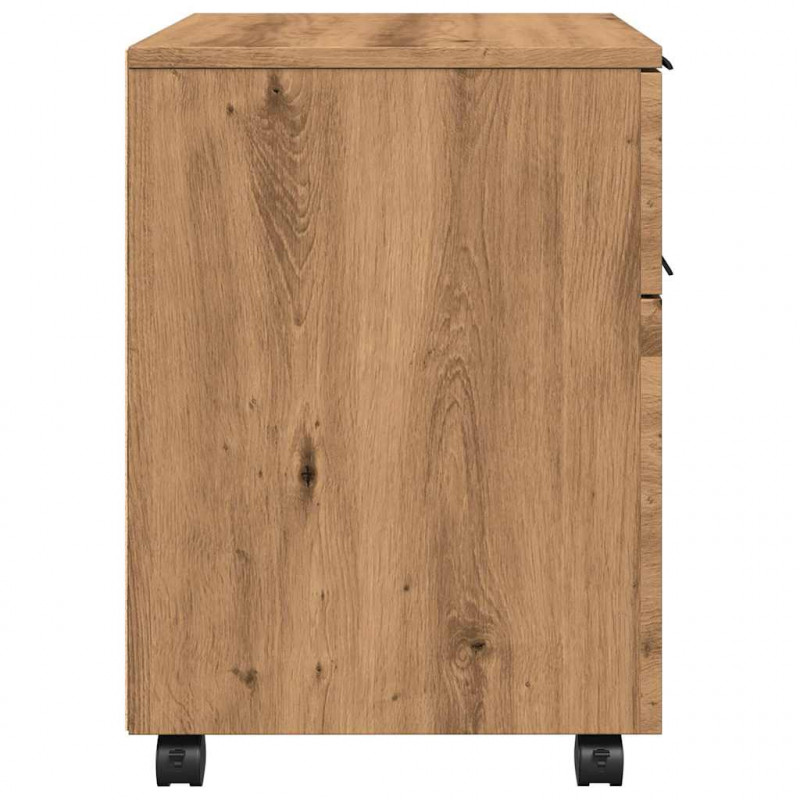 Mobilna szafka na dokumenty kółkami dąb artisan Drewno klejone