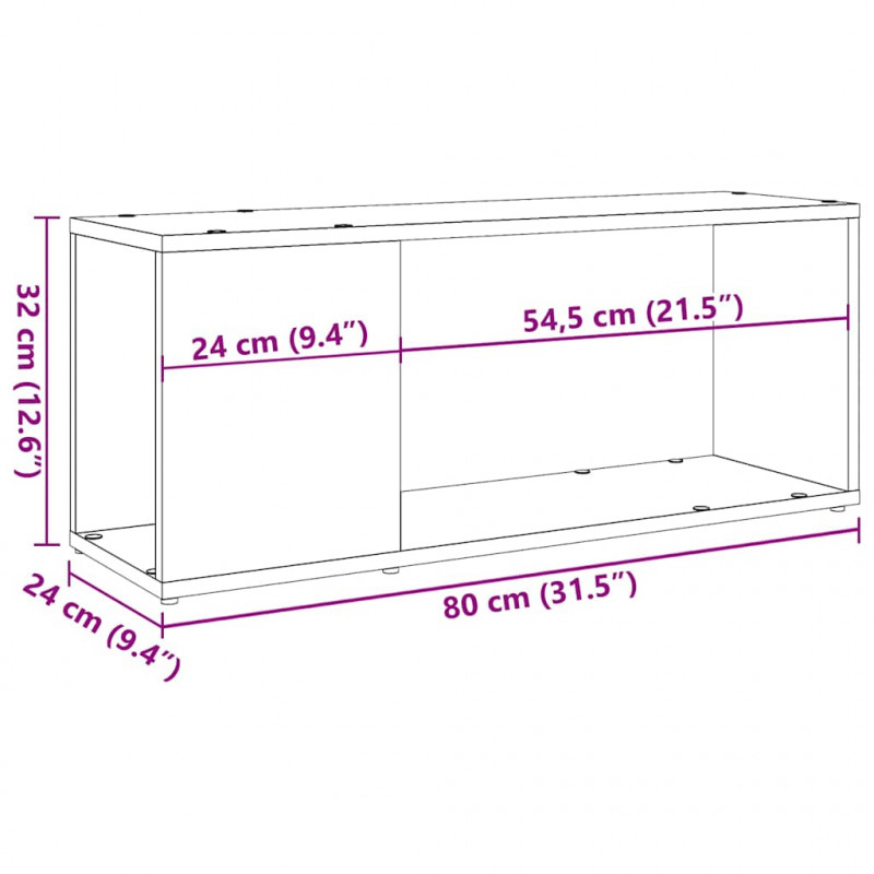 Szafka pod TV, stare drewno, 80x24x32 cm