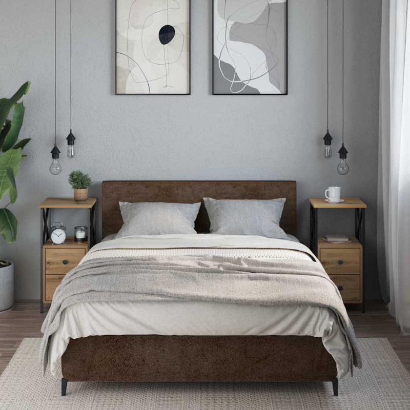 Szafki nocne, 2 szt., dąb artisan, 34x35,5x70 cm
