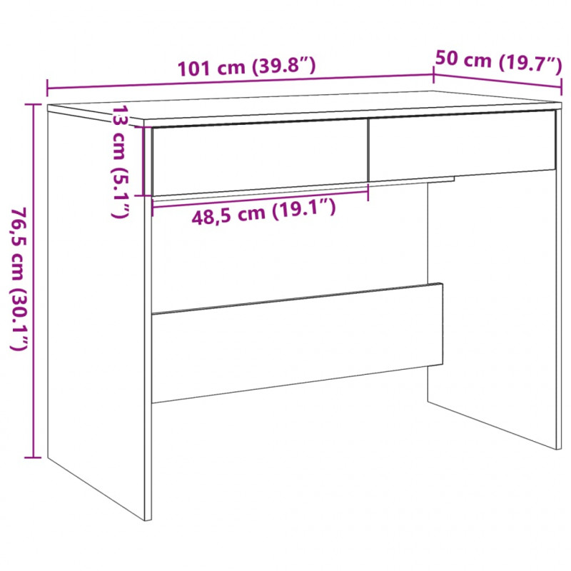 Biurko, stare drewno, 101x50x76,5 cm, materiał drewnopochodny