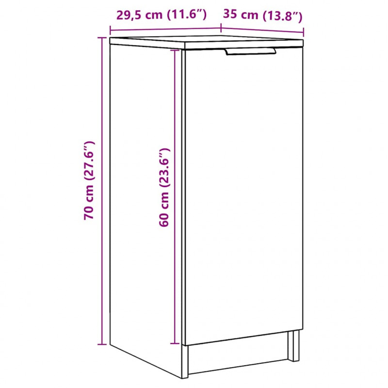 Szafka na buty, stare drewno, 29,5x35x70 cm
