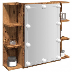 Szafka lustrzana z diodami LED Stare drewno 70x16,5x60 cm