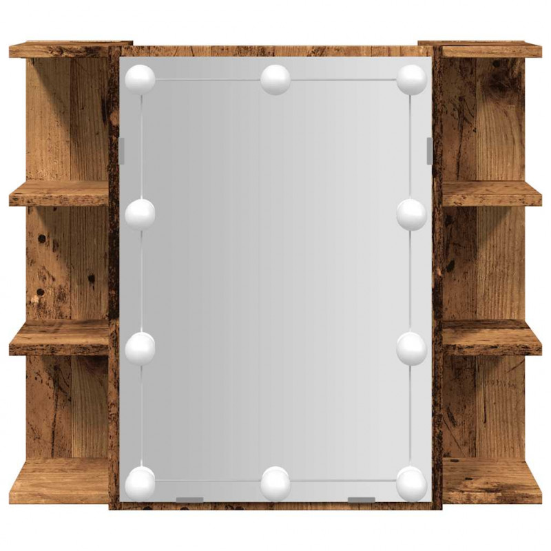 Szafka lustrzana z diodami LED Stare drewno 70x16,5x60 cm