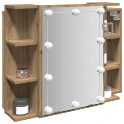 Szafka lustrzana z diodami LED dąb artisan 70x16,5x60 cm