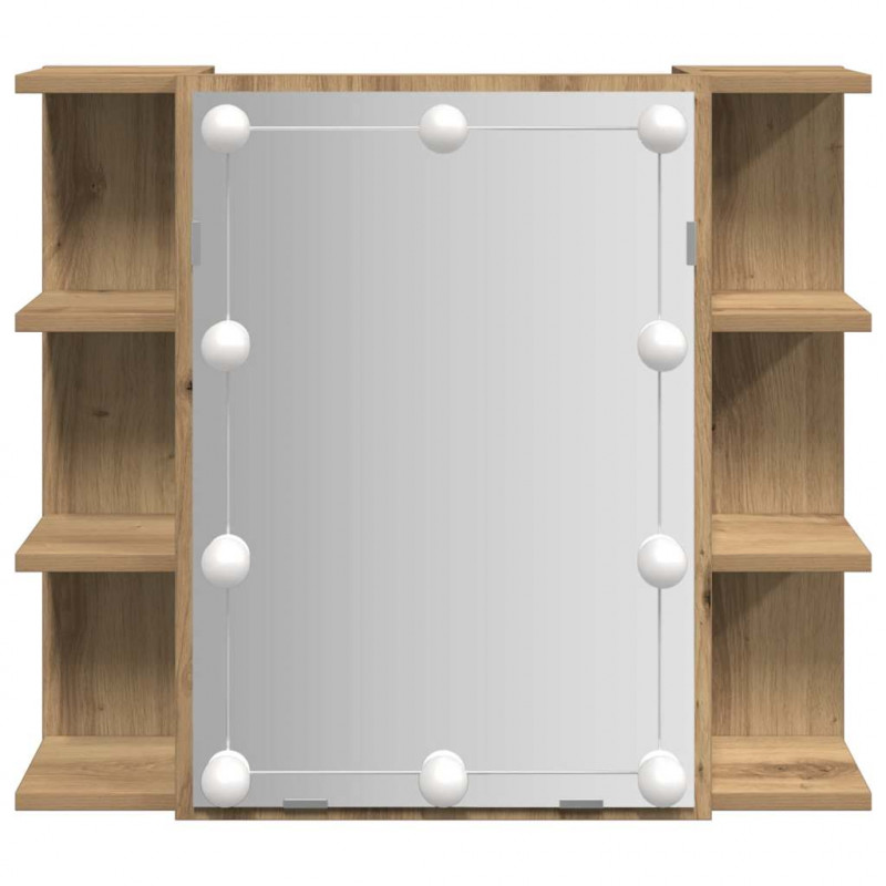 Szafka lustrzana z diodami LED dąb artisan 70x16,5x60 cm