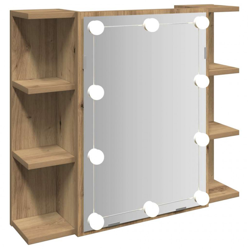 Szafka lustrzana z diodami LED dąb artisan 70x16,5x60 cm