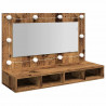 Szafka lustrzana z diodami LED Stare drewno 90x31,5x62 cm