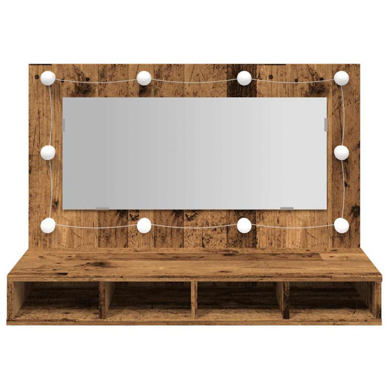 Szafka lustrzana z diodami LED Stare drewno 90x31,5x62 cm