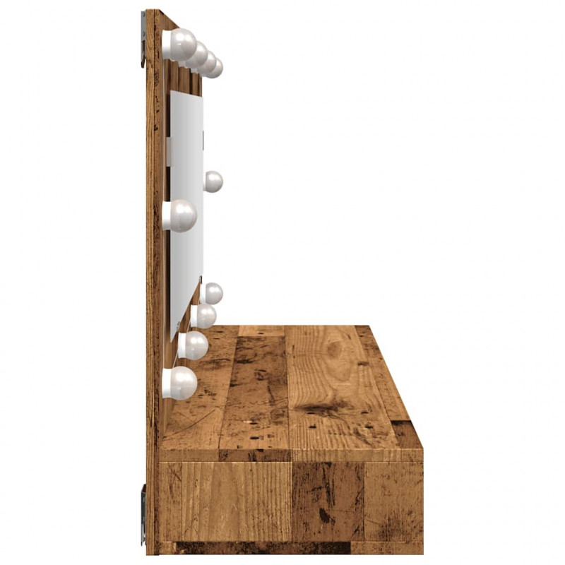Szafka lustrzana z diodami LED Stare drewno 90x31,5x62 cm