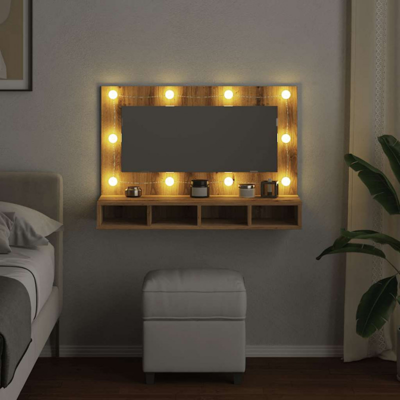 Szafka lustrzana z oświetleniem LED Artisan Oak 90x31,5x62 cm