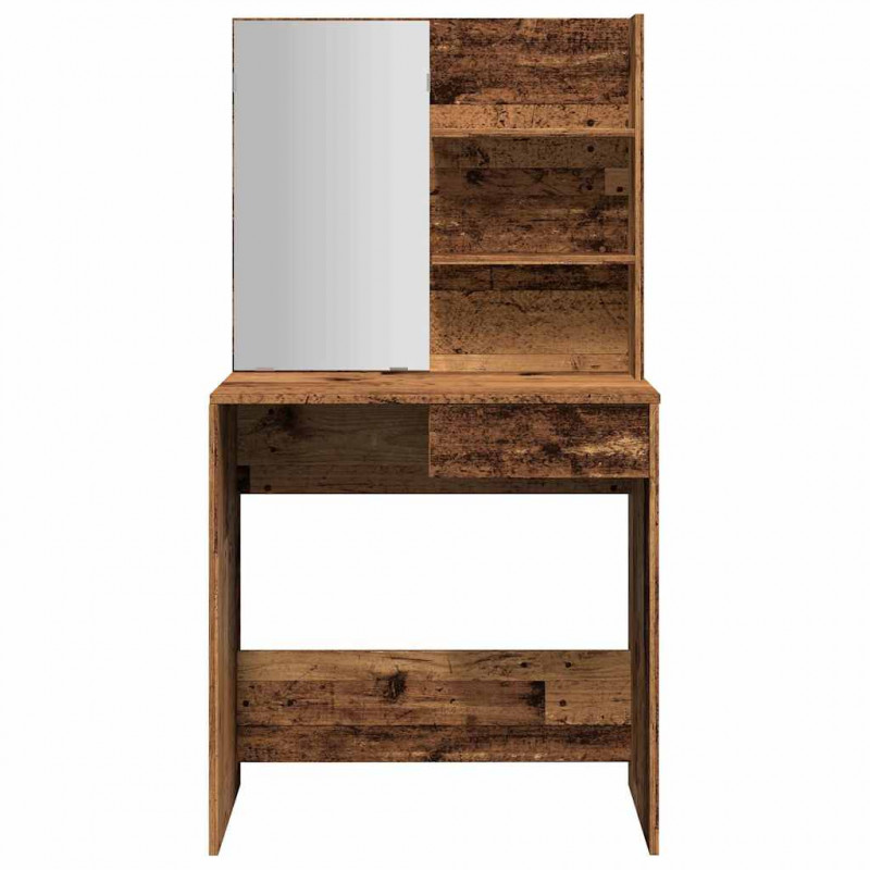 Toaletka z lustrem, stare drewno, 74,5x40x141 cm