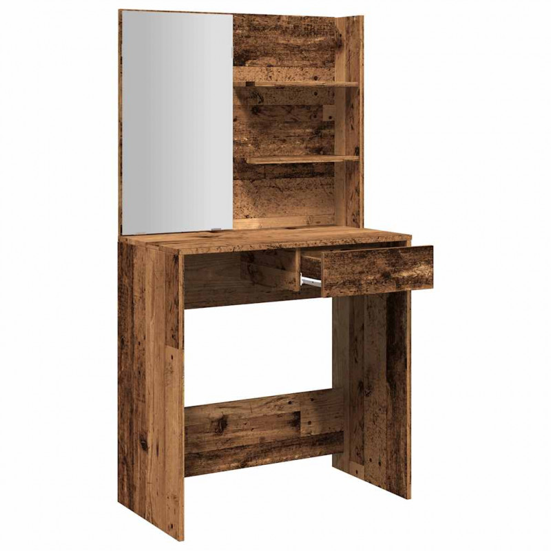 Toaletka z lustrem, stare drewno, 74,5x40x141 cm