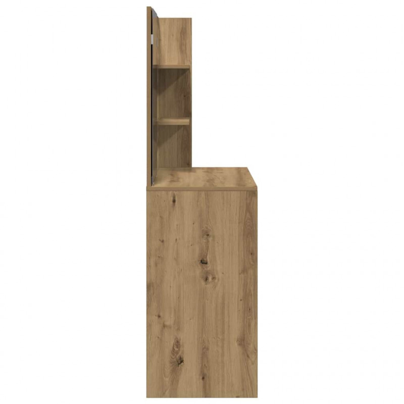 Toaletka z lustrem, dąb artisan, 74,5x40x141 cm