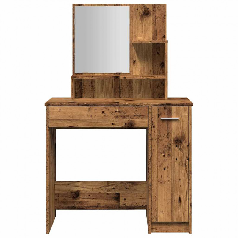 Toaletka z lustrem Stare drewno 86,5x35x136 cm