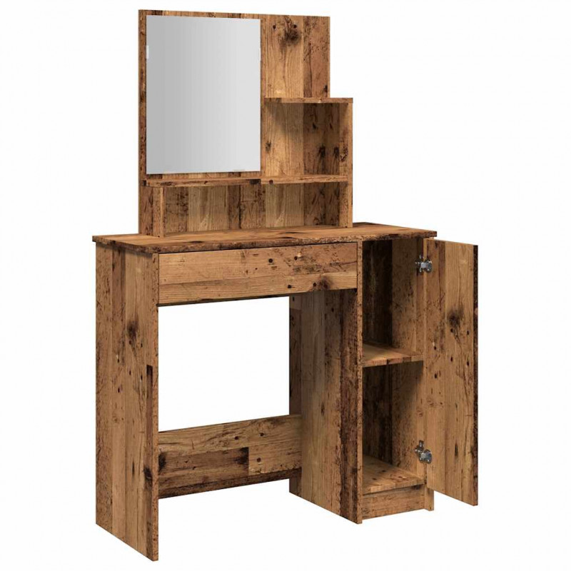Toaletka z lustrem Stare drewno 86,5x35x136 cm
